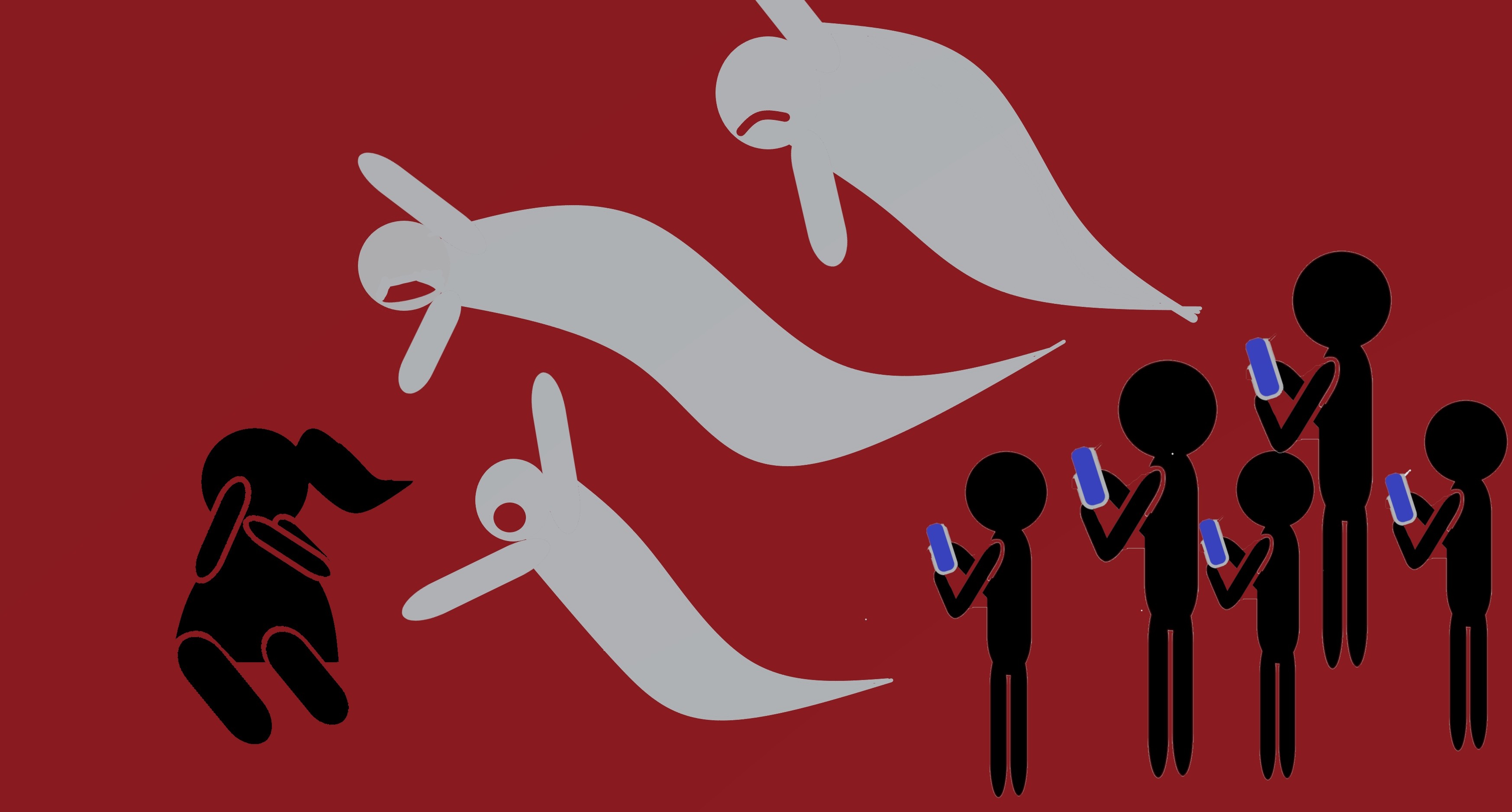 Ilustração representando ataques coordenados em redes sociais.